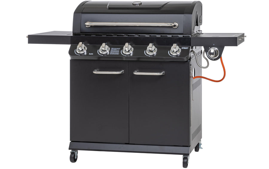 STRUCT Gasgrill Austin 5-Brenner Edelstahl schwarz 160 cm Grills & Feuerstellen STRUCT