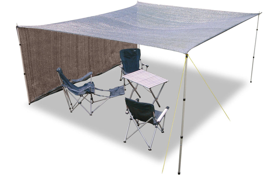 Schattentuch Schwarz UV-Schutz 50+ 6x4 Meter für Garten Garteneinrichtung Eurotrail