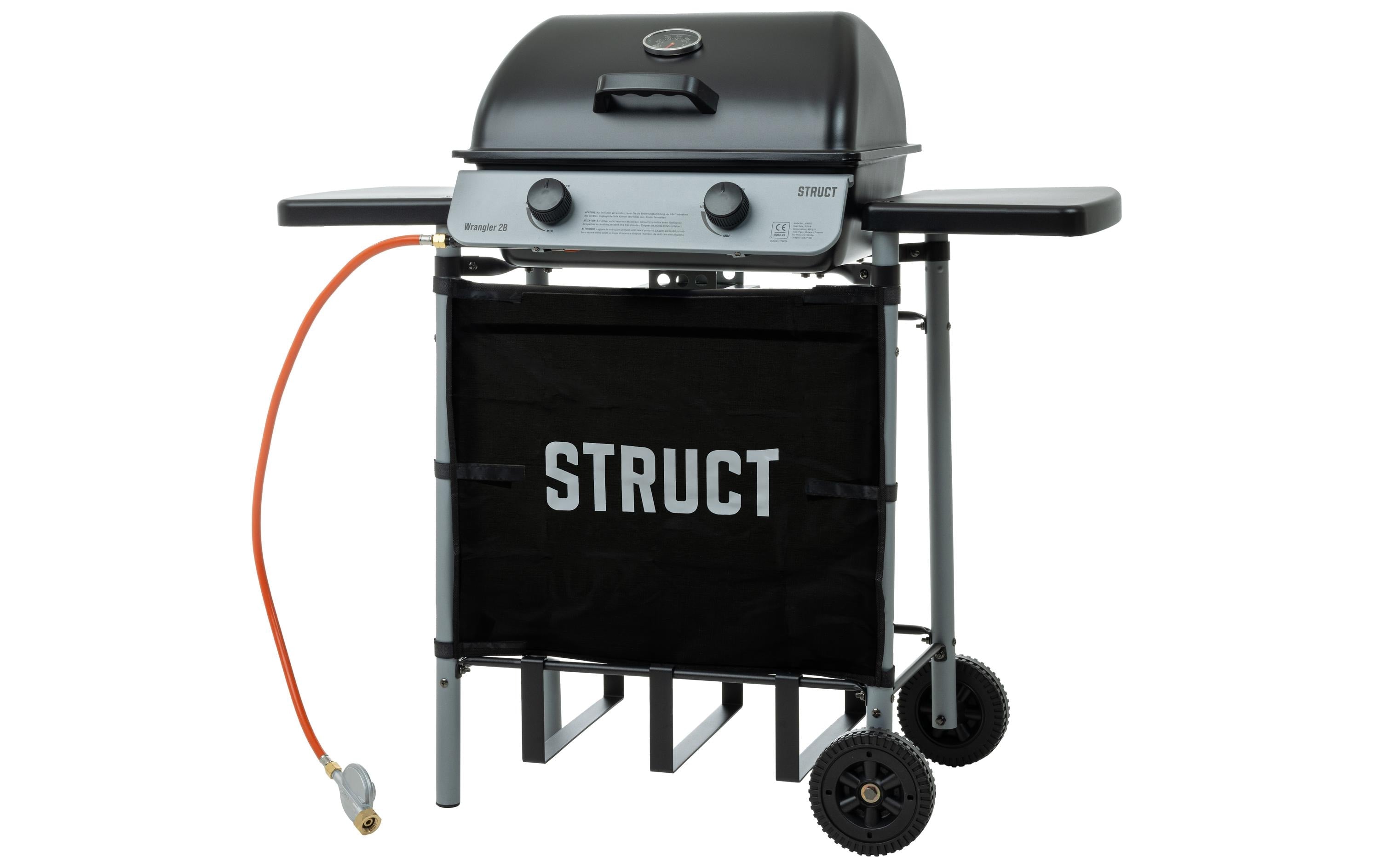 STRUCT Gasgrill Wrangler Gasgrill Schwarz mit 2 Brennern und Thermometer Grills & Feuerstellen STRUCT