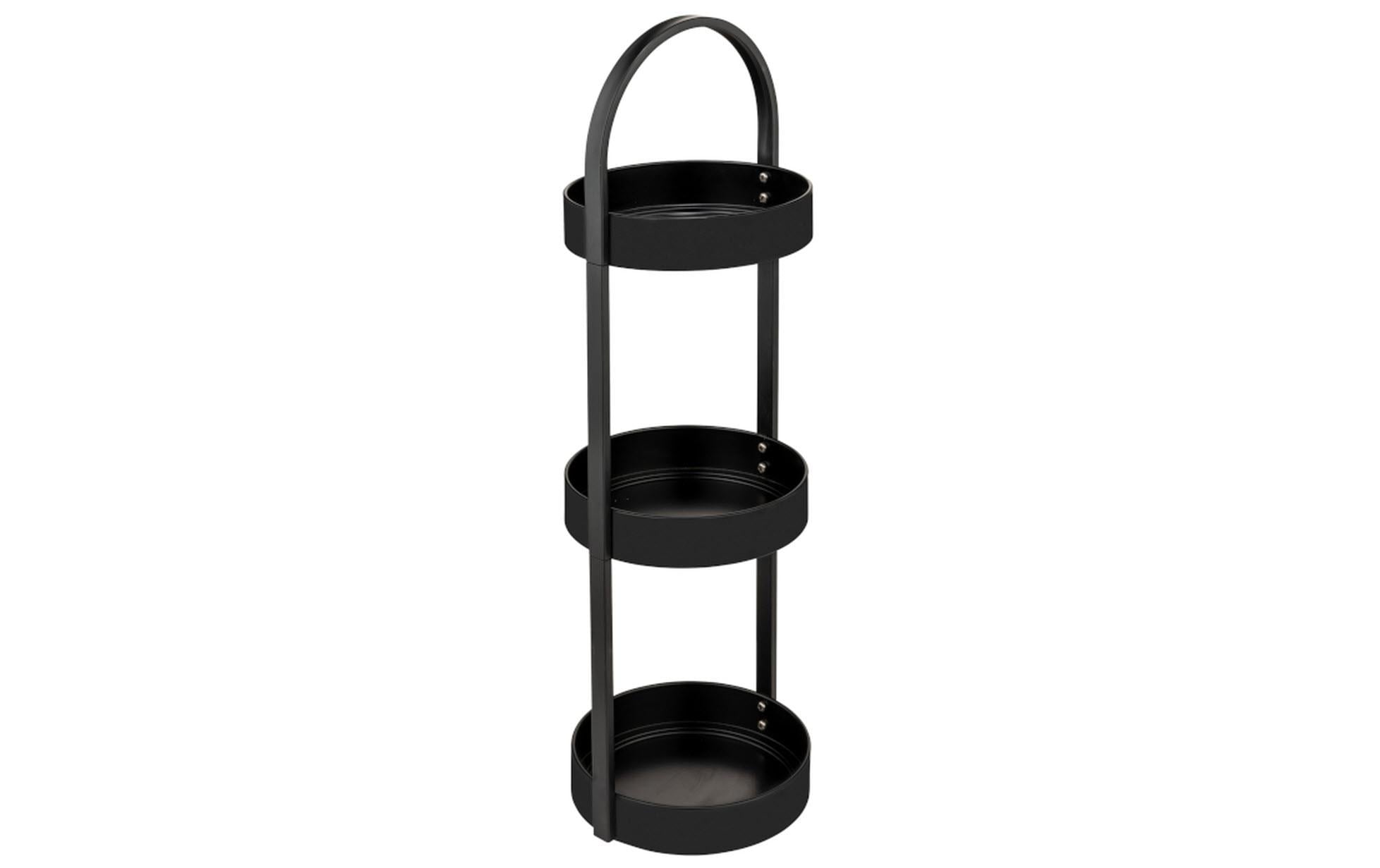 Wenko Badregal Dongo Schwarz 24.5 x 22.5 x 73 cm Stahl, Grundmaterial: Metall