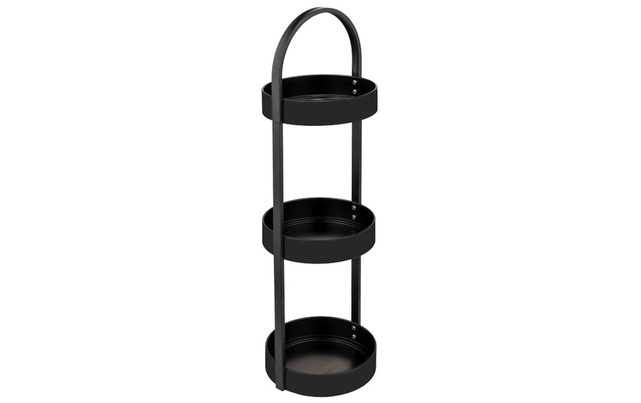 Wenko Badregal Dongo Schwarz 24.5 x 22.5 x 73 cm Stahl, Grundmaterial: Metall