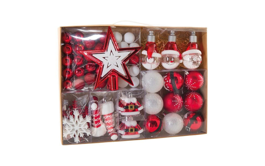 Dekomat AG Weihnachtsschmuck 70 Stück, Rot/Weiss