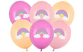 Partydeco Luftballon Regenbogen Rosa / Gelb, 6 Stück
