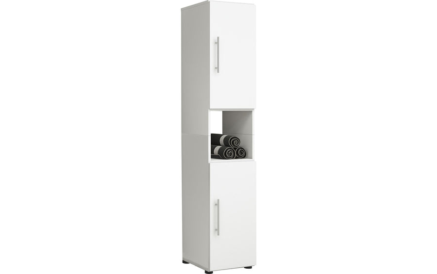 VCM Badschrank Flandu Weiss 31 x 160 cm Mitteldichte Holzfaserplatte (MDF), Grundmaterial: Holz