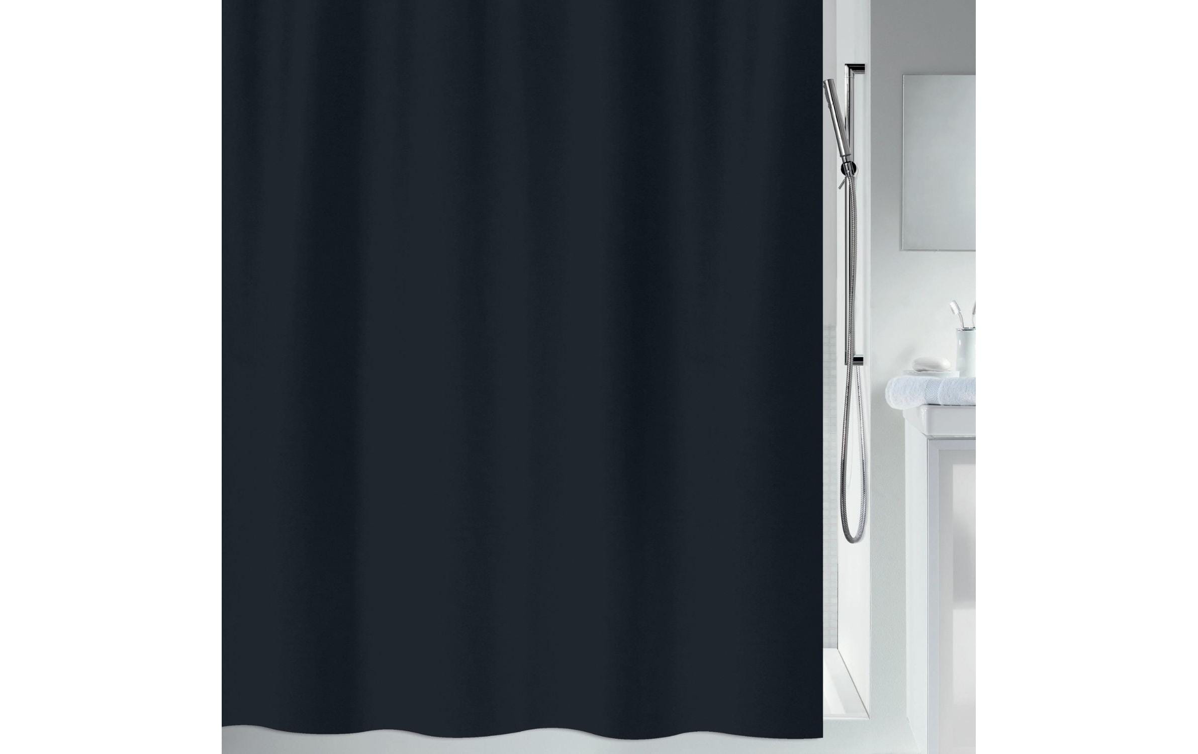 spirella Duschvorhang Primo 180 x 180 cm, Schwarz