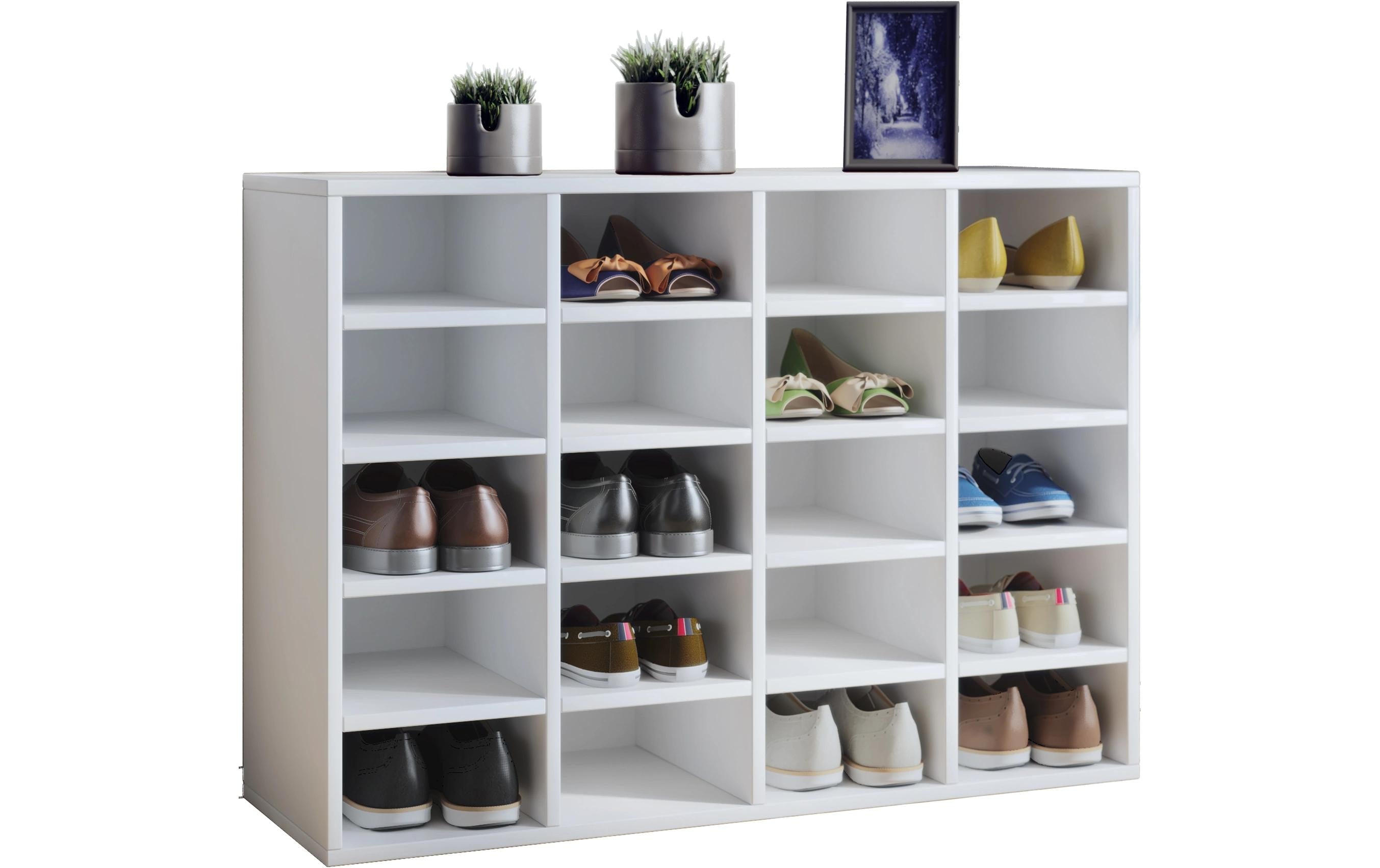 VCM Schuhschrank Hinsol L 20 Fächer Weiss