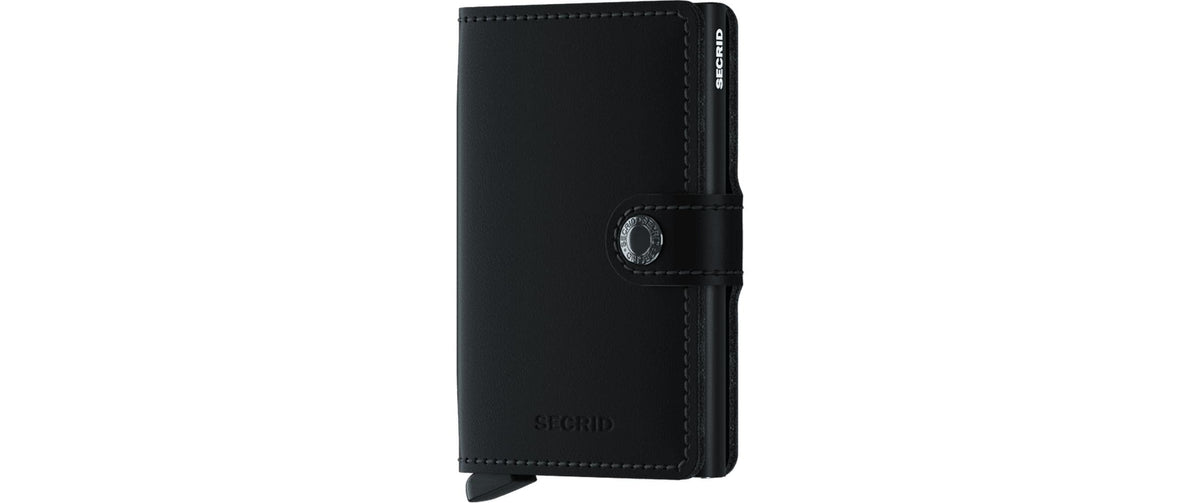 SECRID Miniwallet in Schwarz mit silbernem Druckknopfverschluss