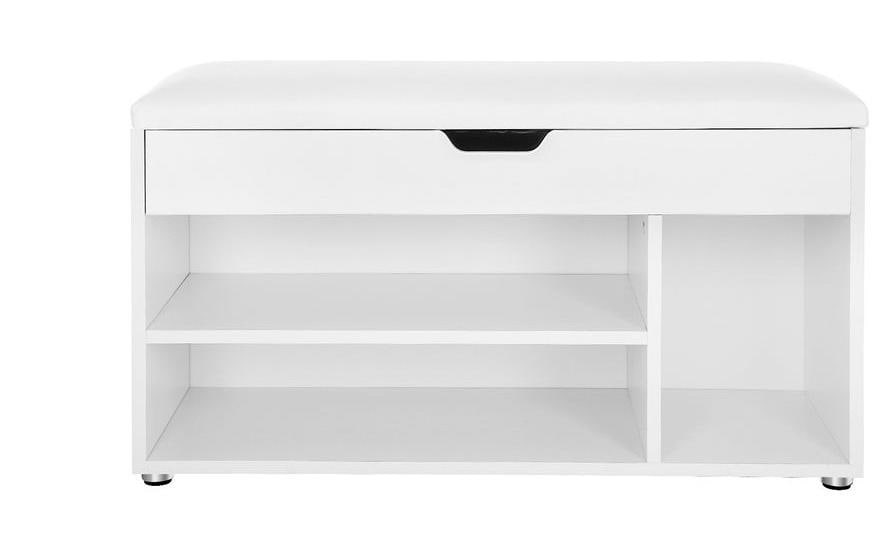 Vasagle Schuhbank gepolstert, 3 Fächer Weiss