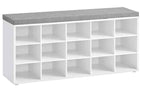 VASAGLE Schuhschrank mit Polster 105 x 48 cm, Weiss