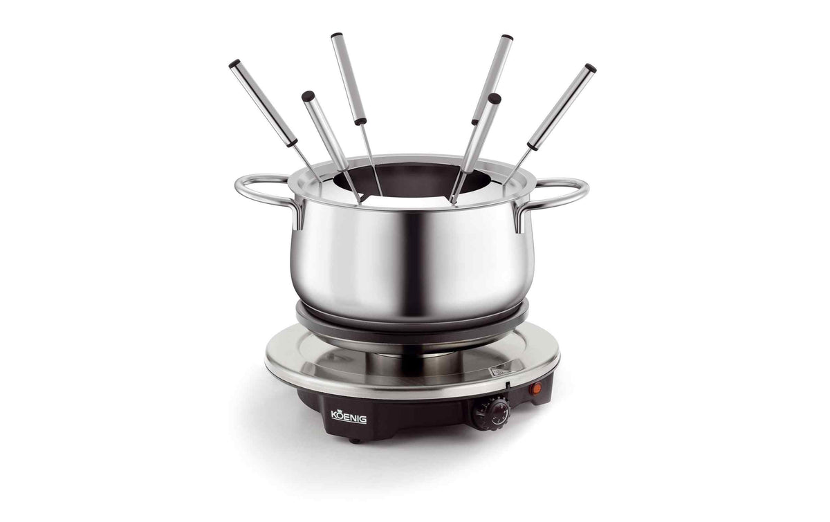 Koenig Fleischfondue-Set Bourguignonne/ Chinoise 8 Teile, Silber
