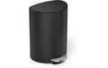 Simplehuman, Abfalleimer 6 l, Schwarz matt 6 Liter, Edelstahl, 28x20x37 cm