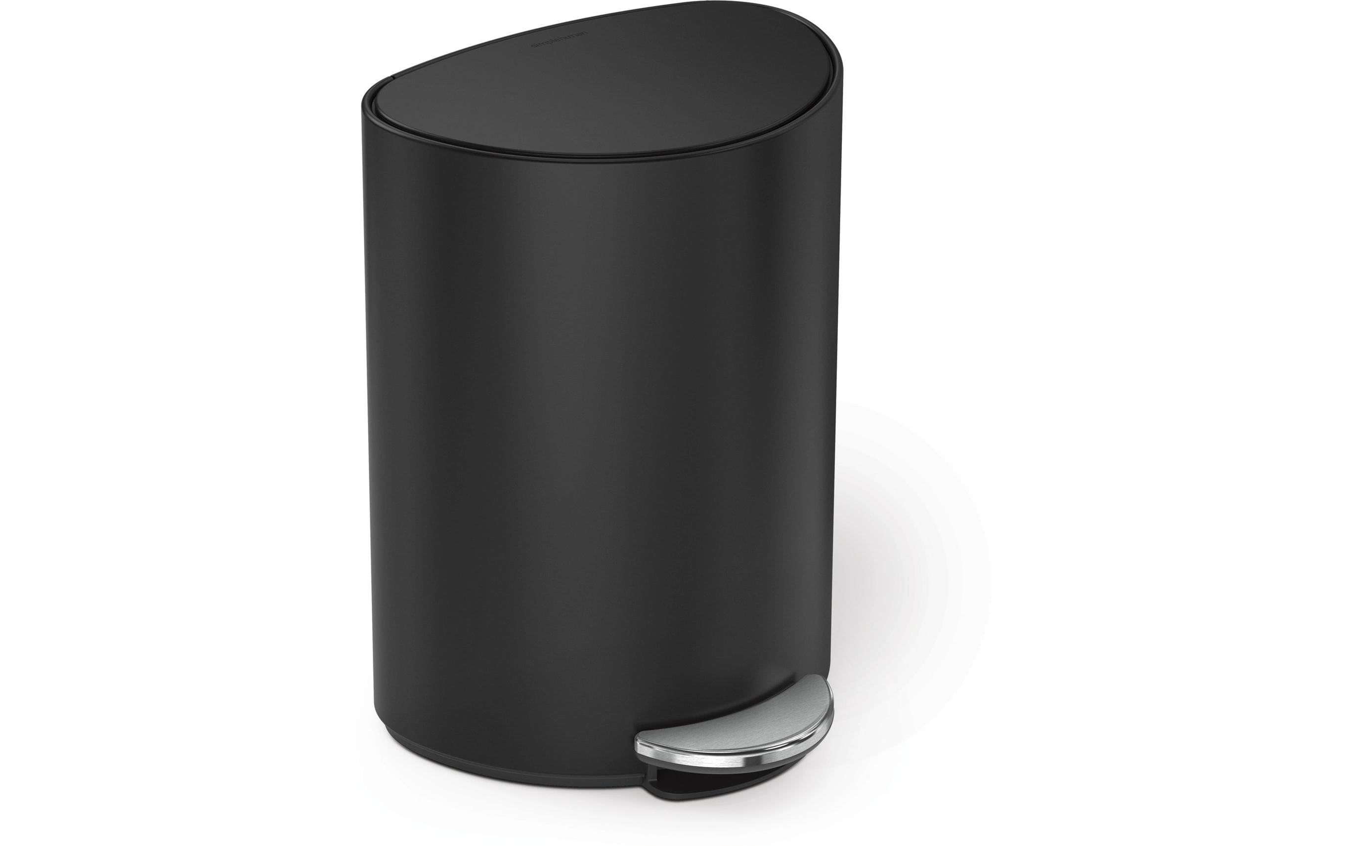 Simplehuman, Abfalleimer 6 l, Schwarz matt 6 Liter, Edelstahl, 28x20x37 cm