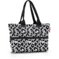 Reisenthel Shopper in Grau mit schwarzem Leopardenmuster und Reißverschlussfach