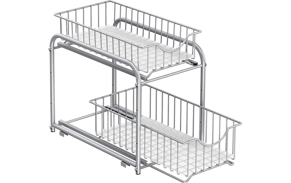 Songmics Küchenregal Organizer, 2 Schublade Silber