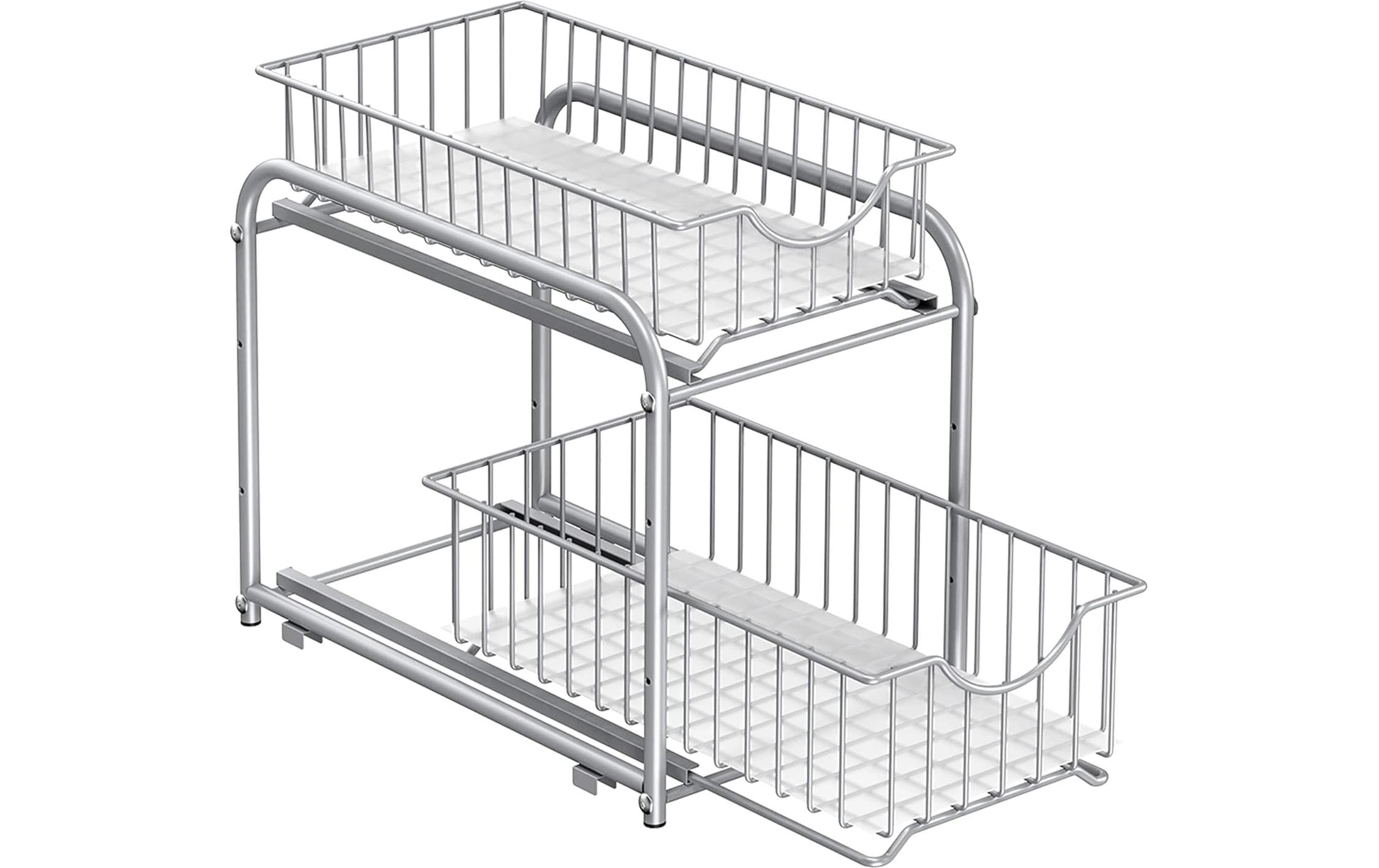 Songmics Küchenregal Organizer, 2 Schublade Silber
