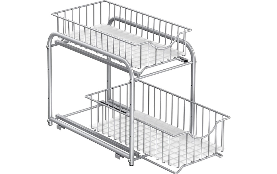 Songmics Küchenregal Organizer, 2 Schublade Silber