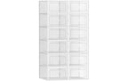 Songmics Schuhboxen stapelbar, 12er Set Transparent/Weiss