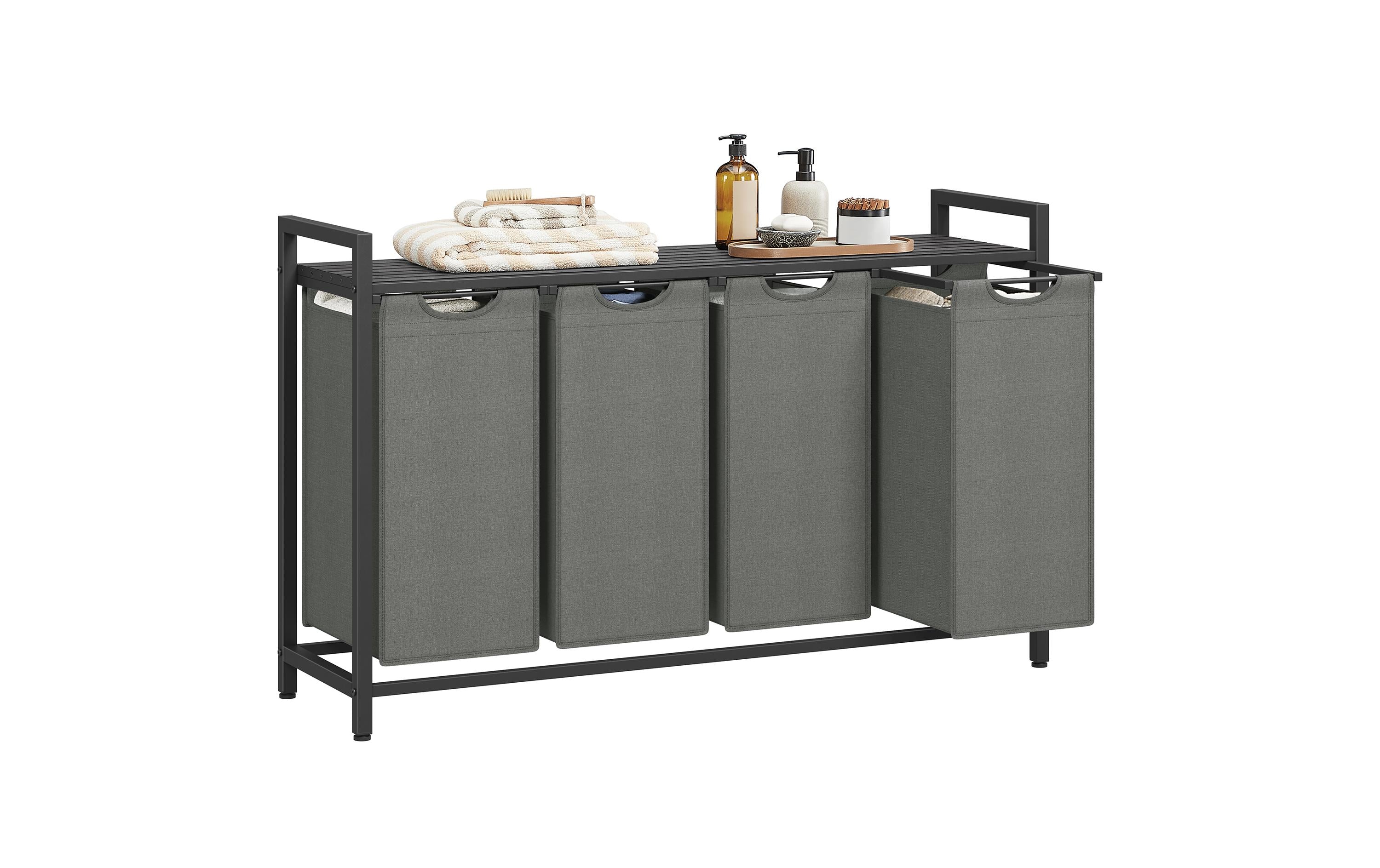 Vasagle Wäschekorb mit Ablage 4x 35L 116x33x72 cm (LxBxH), Traglast untersch.