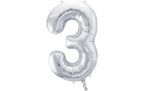 Partydeco Folienballon Zahl 3 gross