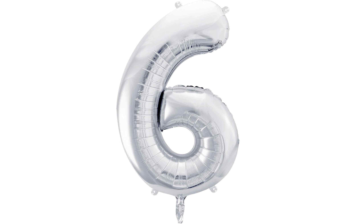 Partydeco Folienballon Ziffer 6 86 Cm Roségold