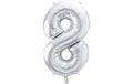 Partydeco Folienballon Zahl 8 gross