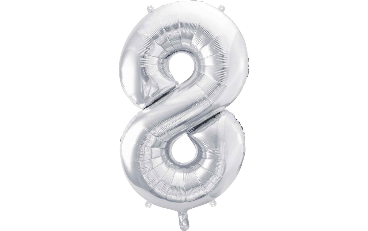 Partydeco Folienballon Zahl 8 gross