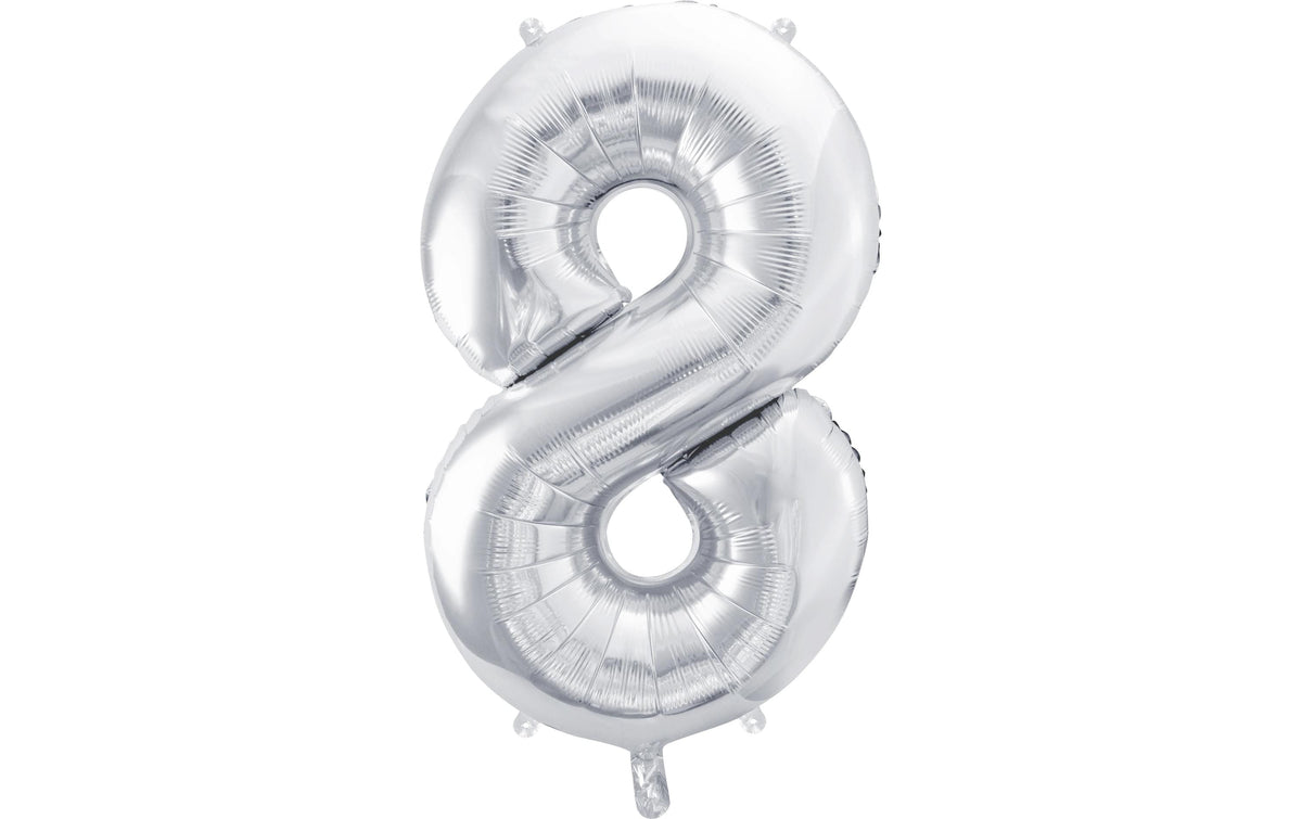 Partydeco Folienballon Zahl 8 gross