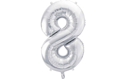 Partydeco Folienballon Zahl 8 gross