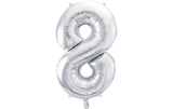 Partydeco Folienballon Zahl 8 gross