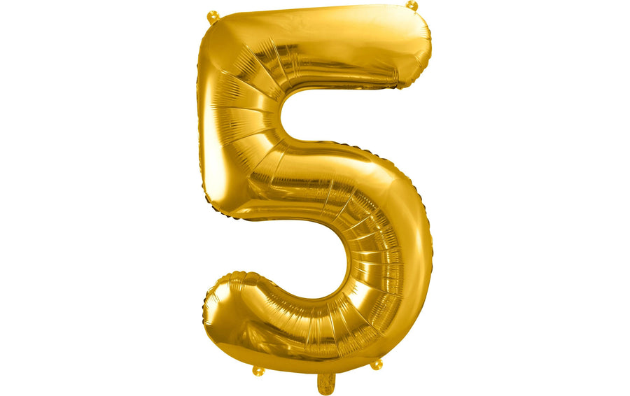 Partydeco Folienballon Zahl 5 gross