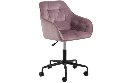AC Design Bürostuhl Brooke rose mit Bremsrollen