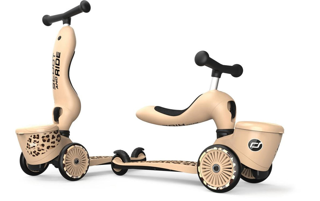 Scoot and Ride Scooter Highwaykick 1 Lifestyle Leopard Beige