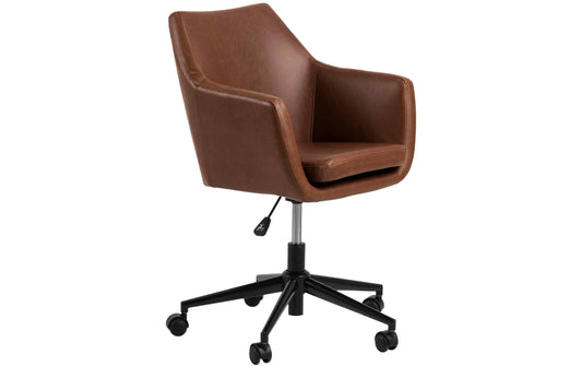AC Design Bürostuhl Nora Leder cognac mit Bremsrollen