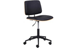 AC Design Bürostuhl Owen Leder schwarz mit Bremsrollen