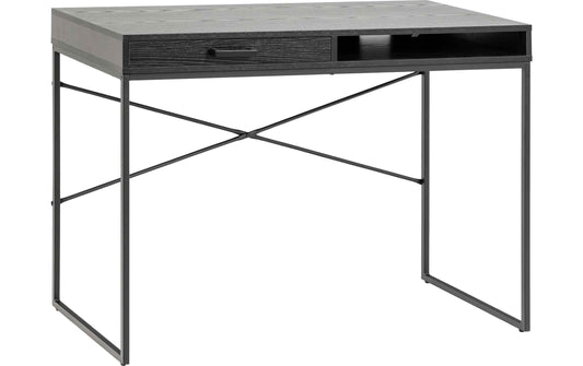 AC Design Bürotisch Seaford schwarz 110x45x75 cm (LxBxH) Esche