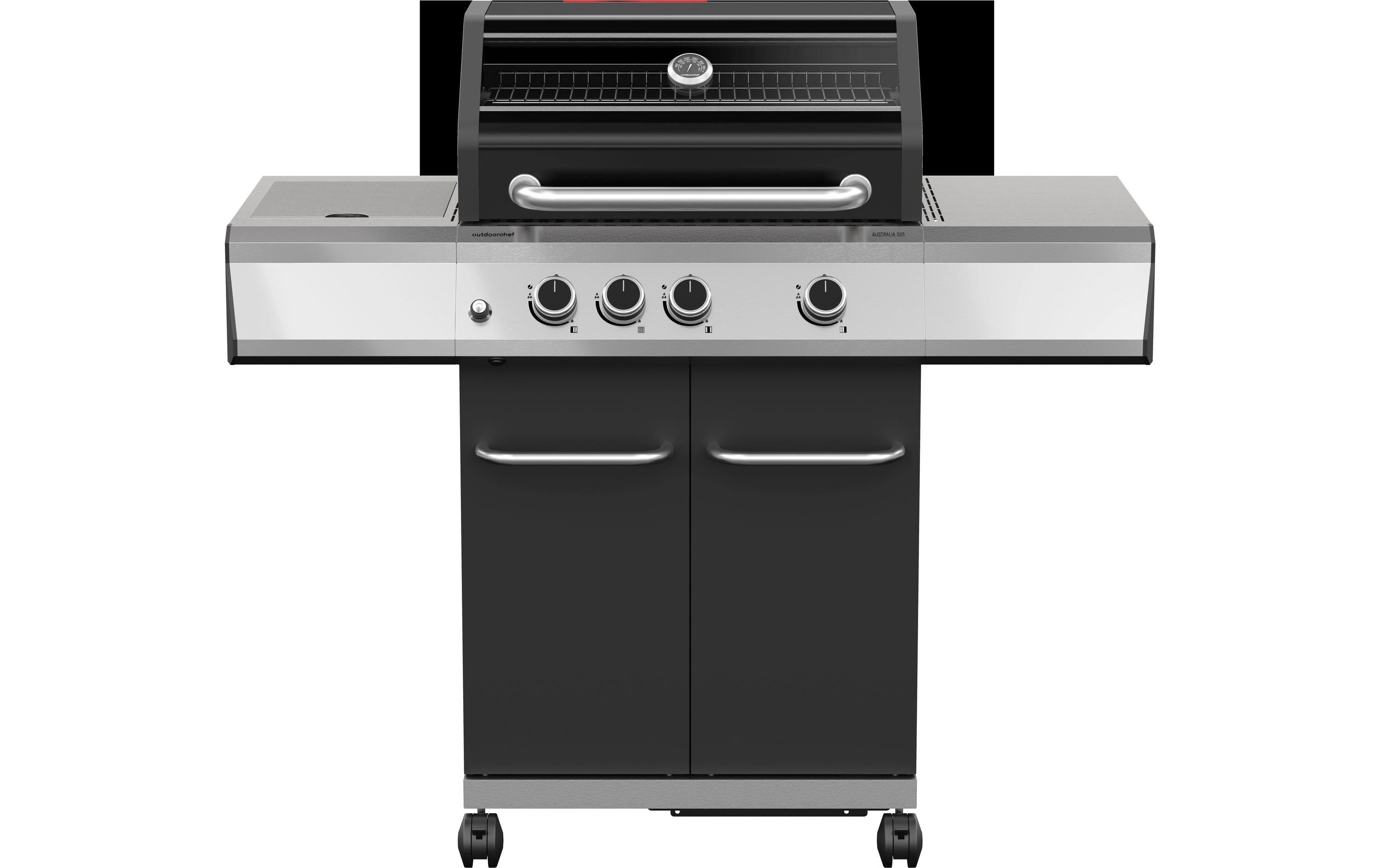Outdoorchef Gasgrill AUSTRALIA EVO 335, Schwarz, 3 Brenner, integriertes Thermometer Grills & Feuerstellen Outdoorchef