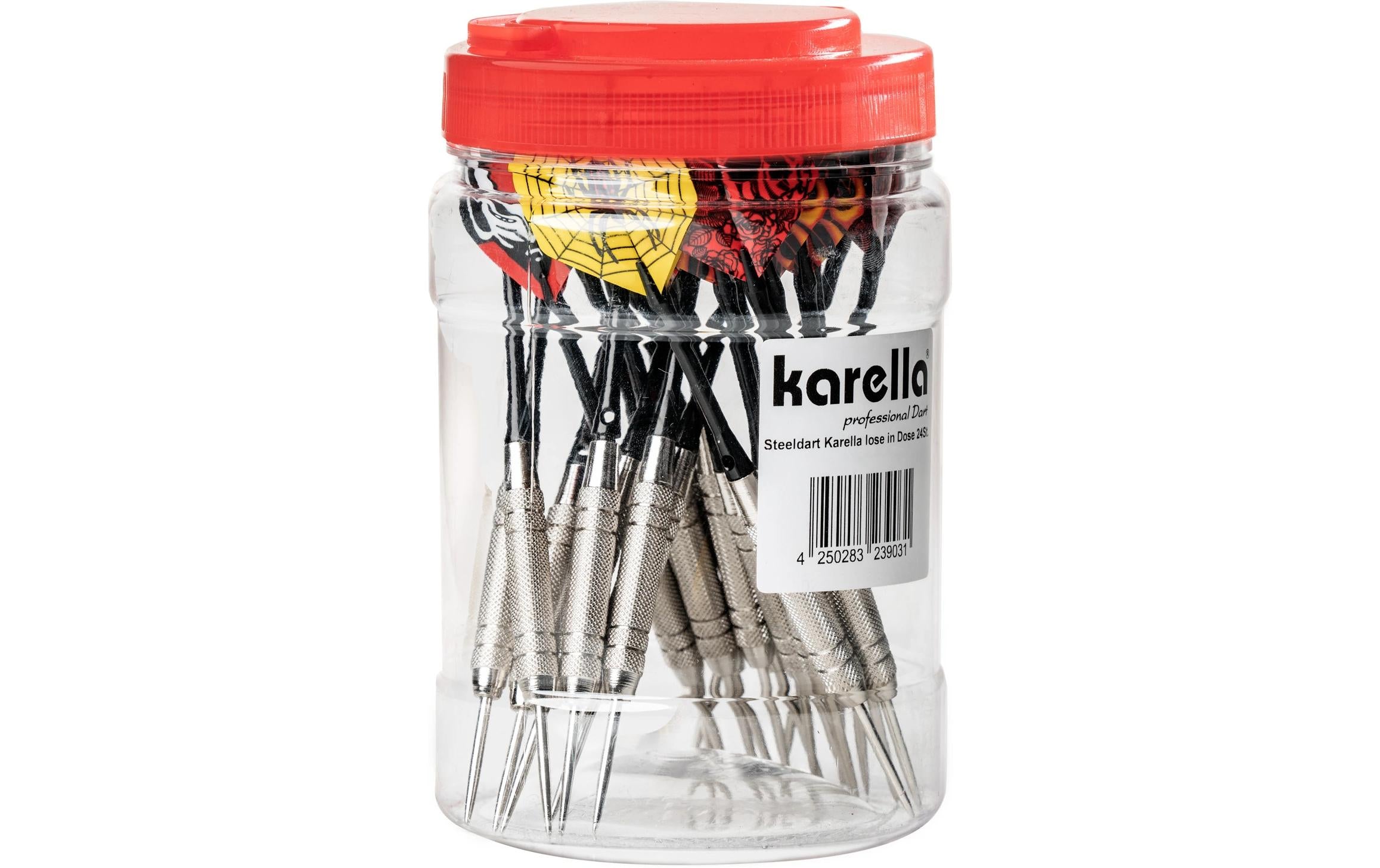 Karella Steeldart 24 Stk. in Dose chrom, Alu