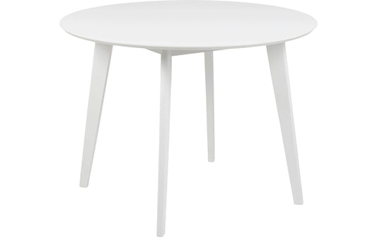AC Design Esstisch Roxby Weiss Furnier, Gummibaumholz, Ø105x76 cm