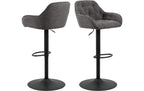 AC Design Barhocker Brooke, 2 Stück, 52 x 109 cm, Anthrazit