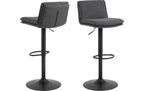 AC Design Barstuhl Flynn 2 Stück Dunkelgrau/Grau