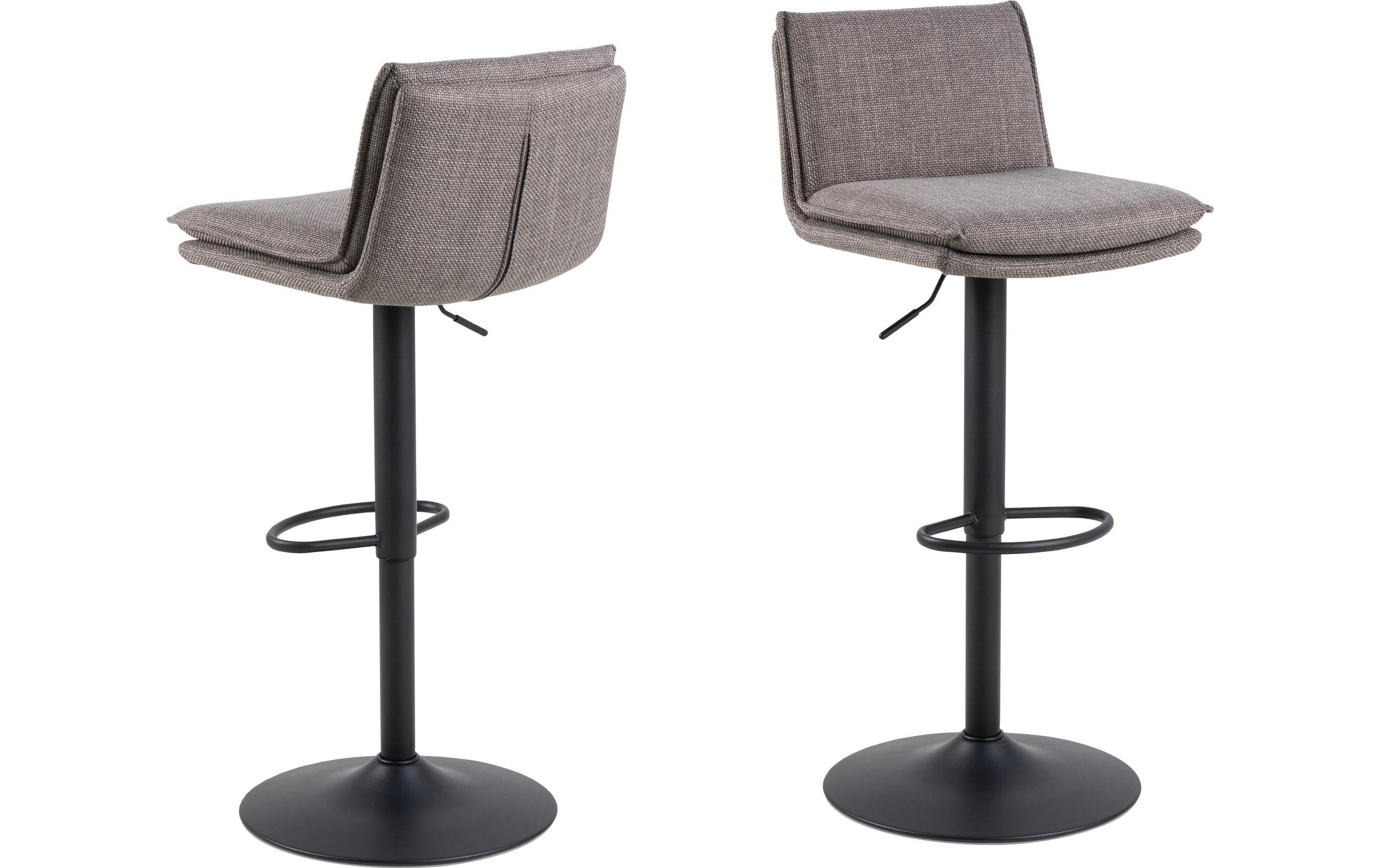 AC Design Barstuhl Flynn 2 Stück Hellgrau/Braun/Grau