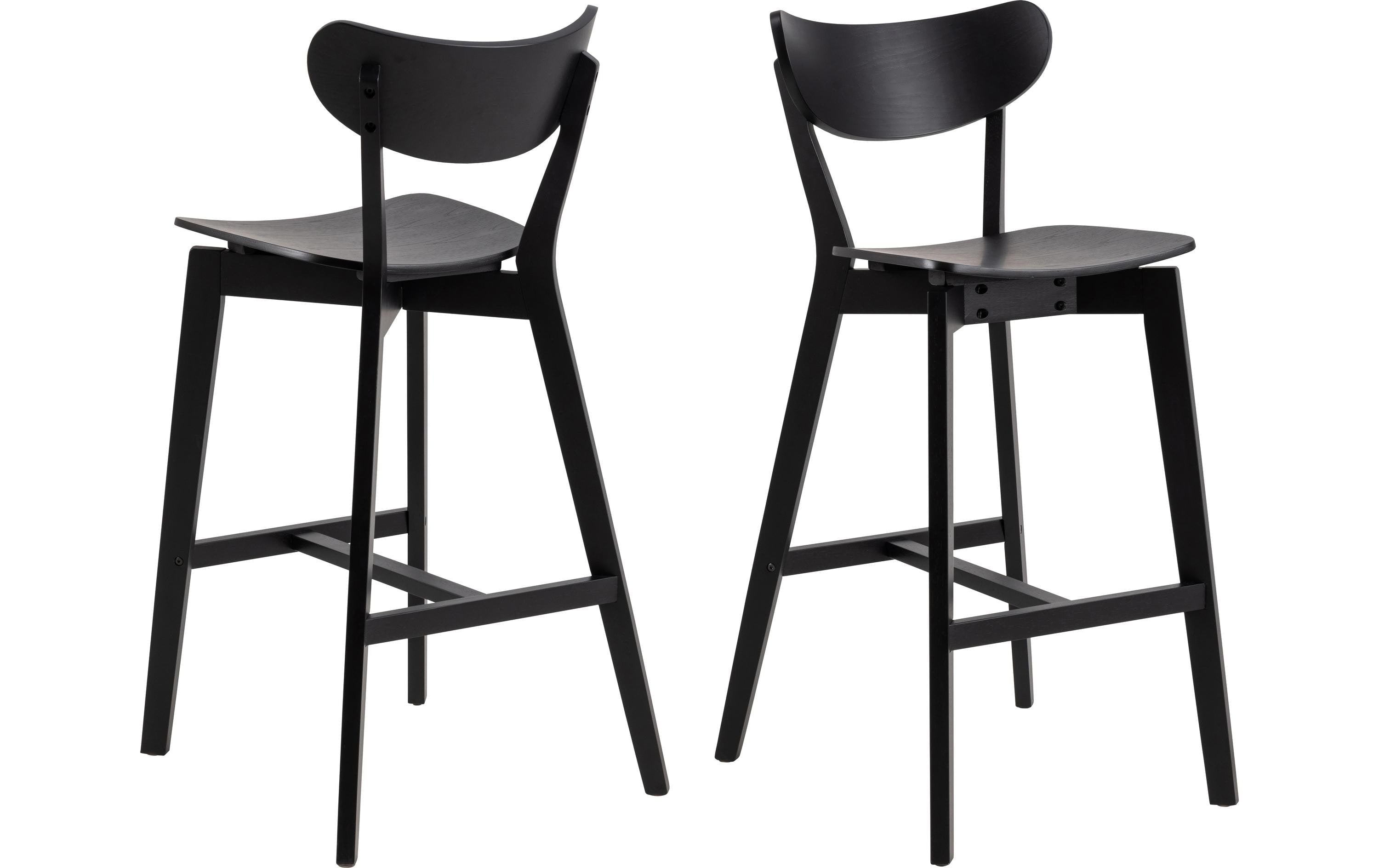 AC Design Barhocker Roxby, 2 Stück, 45 x 105 cm, Schwarz
