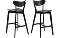 AC Design Barstuhl Roxby 2 Stück Schwarz/Eiche