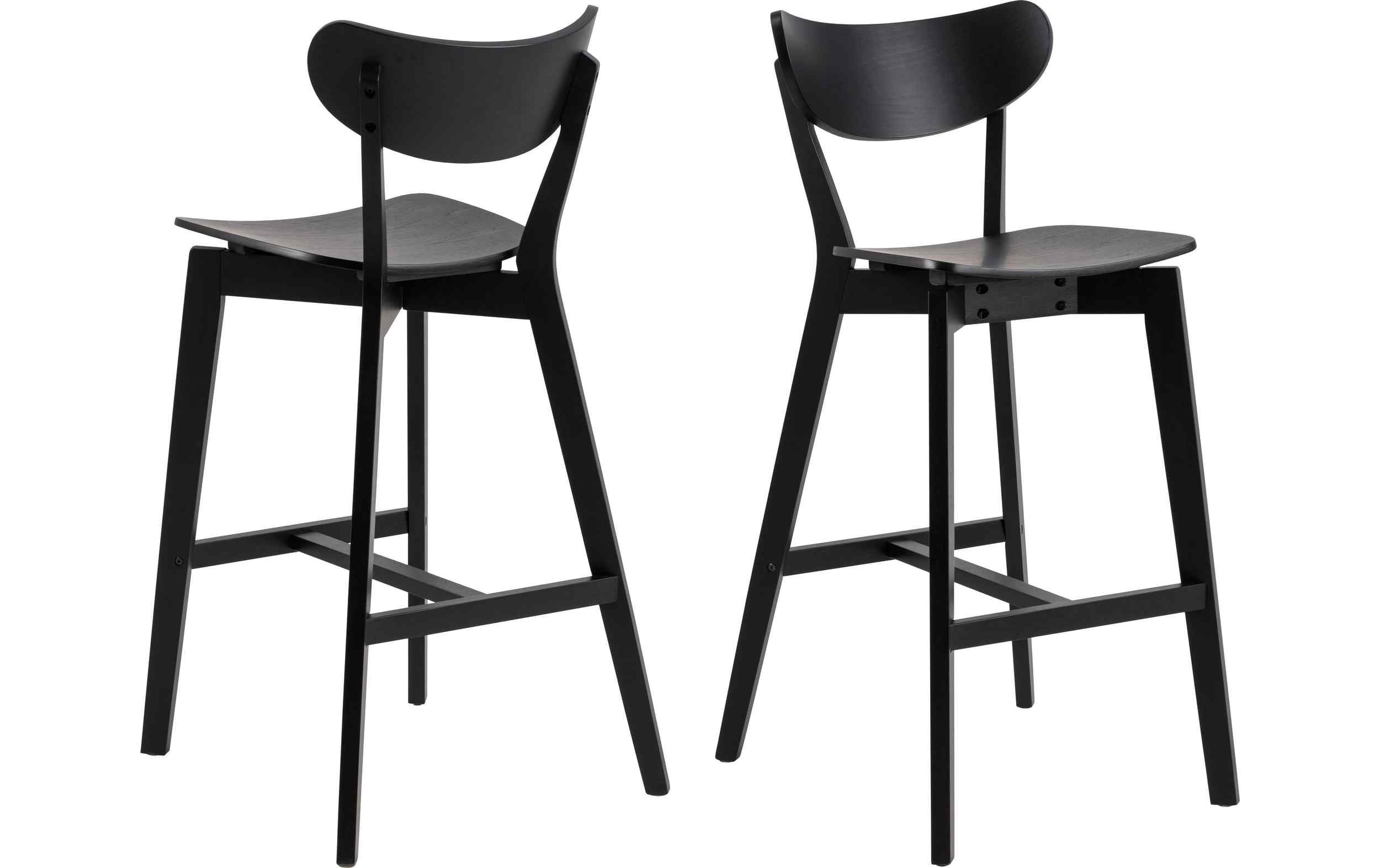 AC Design Barstuhl Roxby 2 Stück Schwarz/Eiche