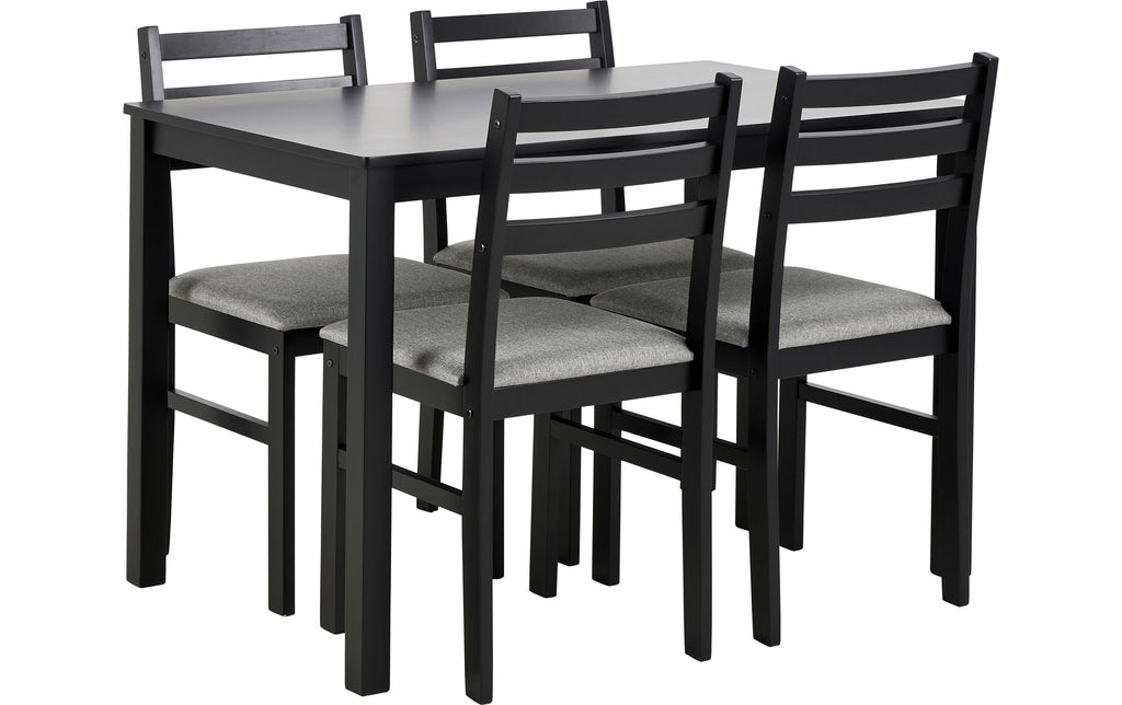 AC Design Esstisch-Set Alicante 110 x 74.5 cm, Schwarz