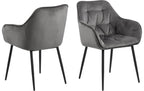 AC Design Esszimmerstuhl Brooke VIC 2 Stück Dunkelgrau/Grau