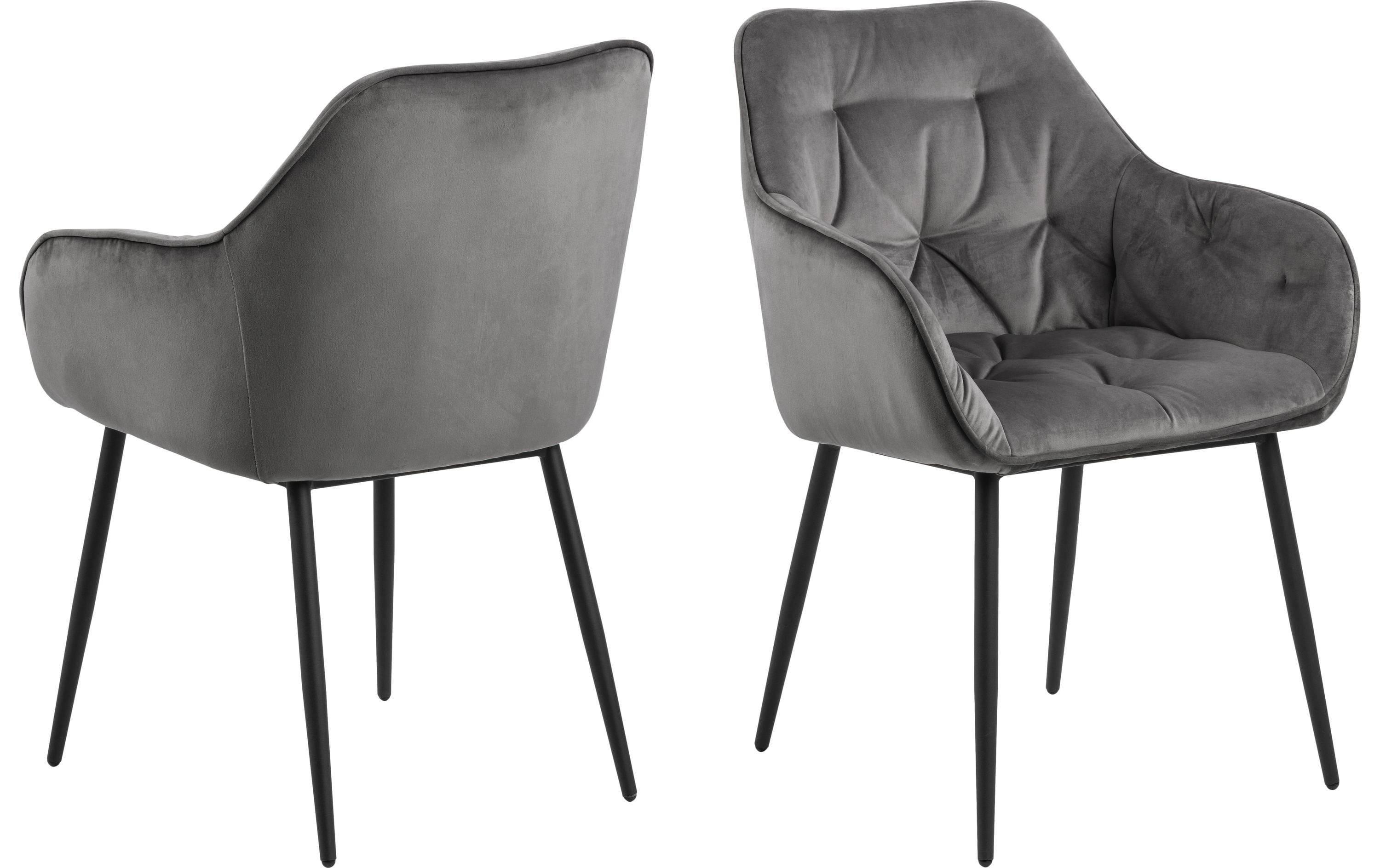 AC Design Stuhl Brooke, 2 Stück Dark Grey