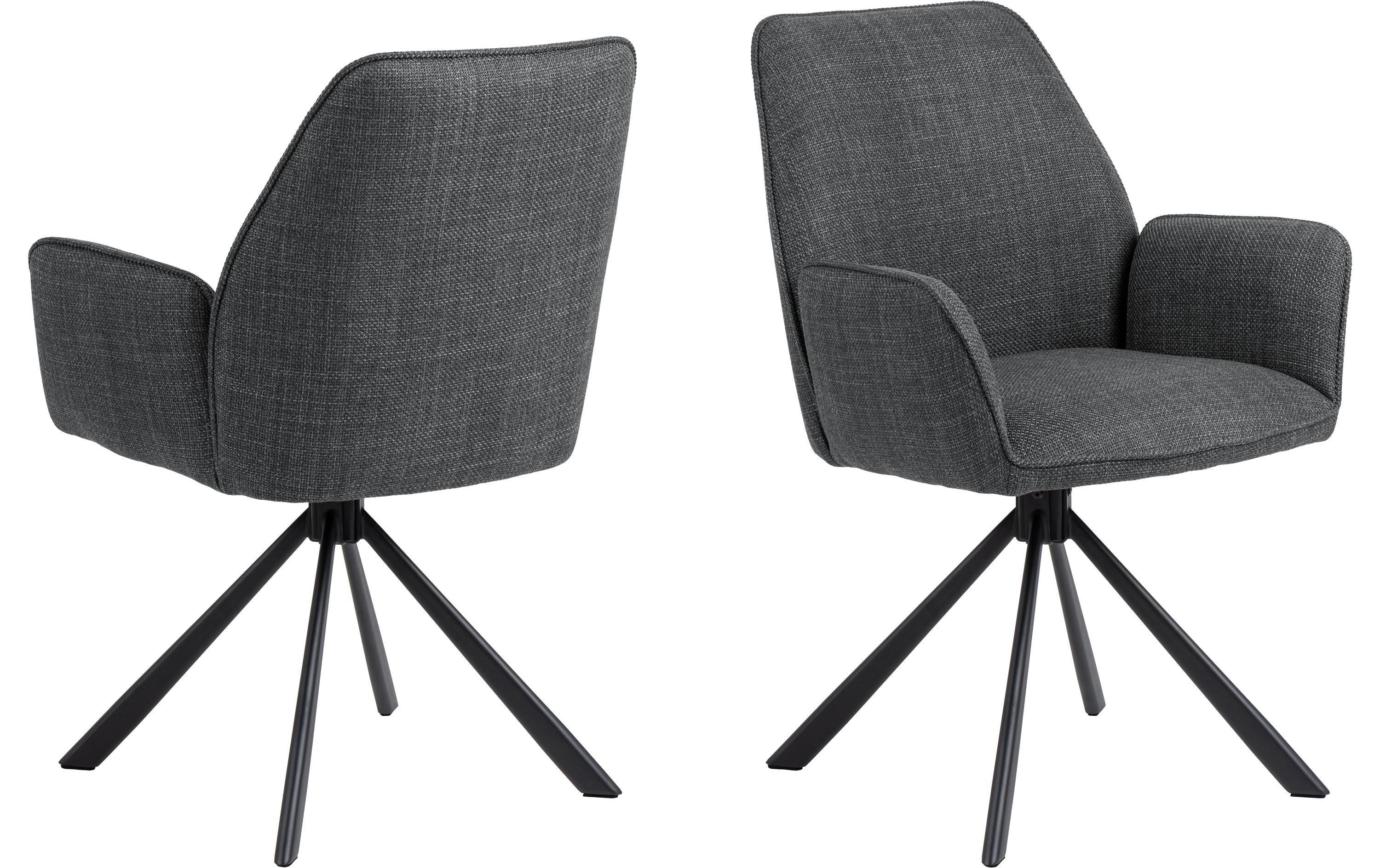 AC Design Stuhl Glenda, 2 Stück, Dunkelgrau