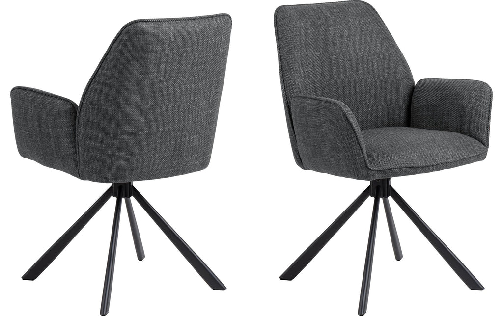 AC Design Esszimmerstuhl Glenda 2 Stück Dunkelgrau/Grau