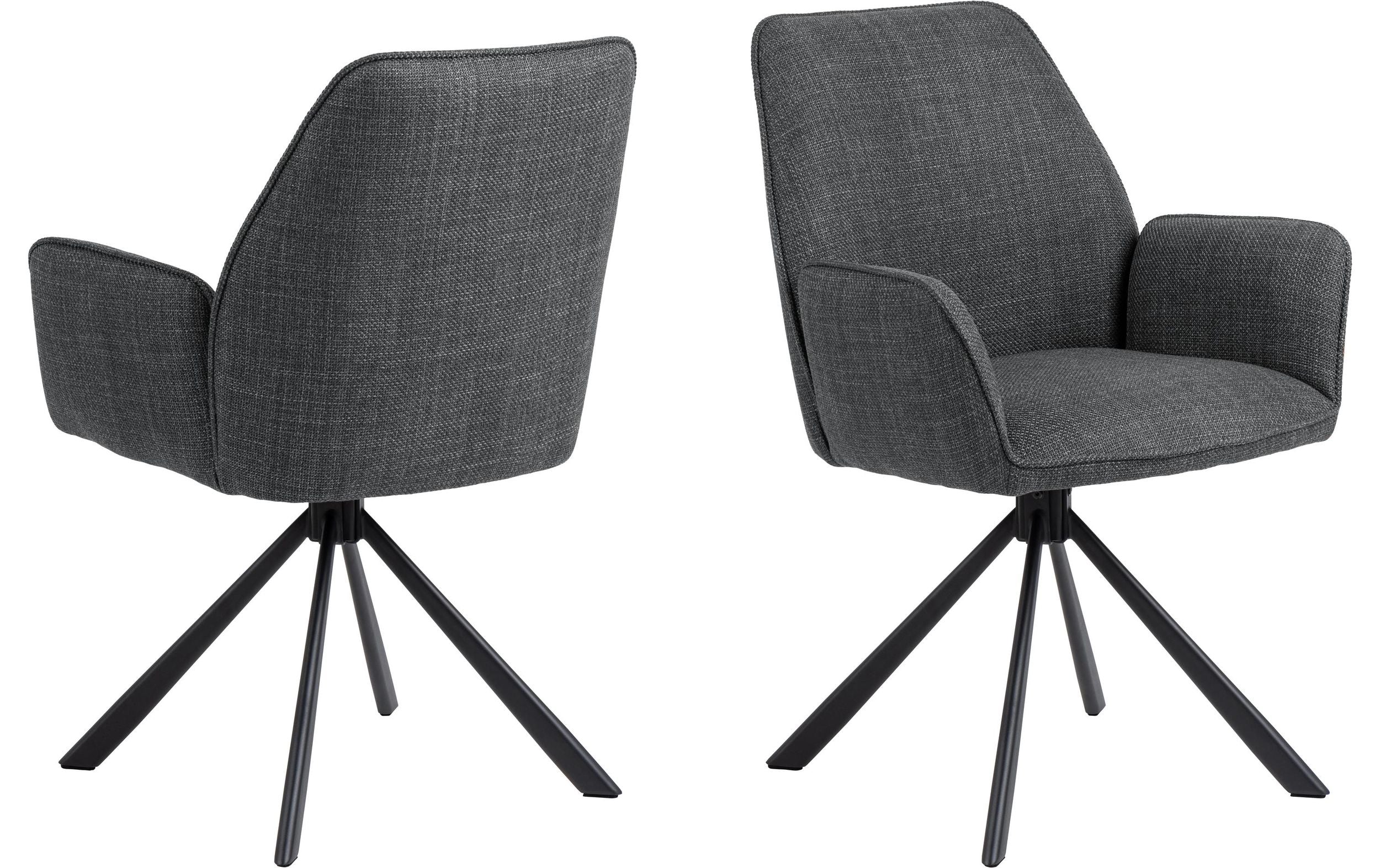 AC Design Esszimmerstuhl Glenda 2 Stück Dunkelgrau/Grau